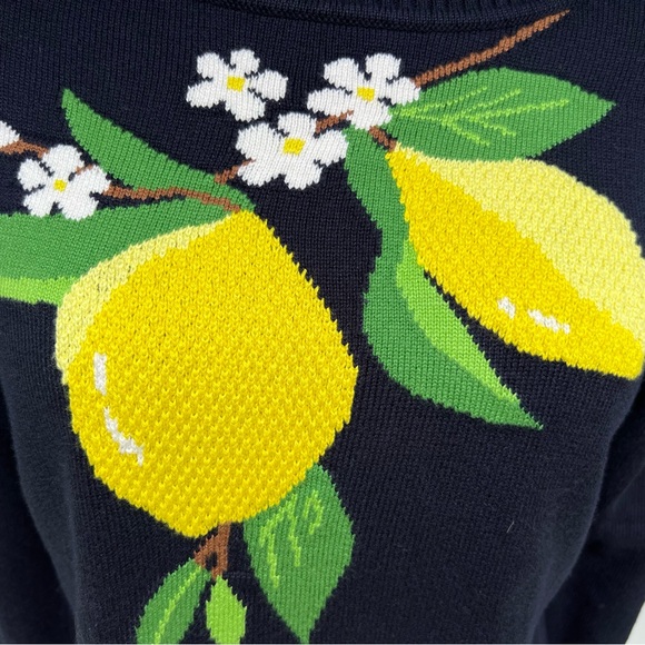 Talbots Lemon 🍋 Floral Crew Neck Sweater - Picture 2 of 7